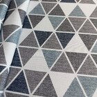 Ткань димаут «Треугольники синие». 23022